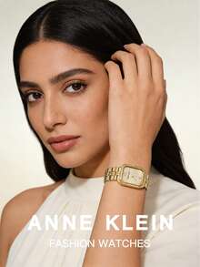 Anne Klein Women's Gold Quartz Bracelet Watch, Light Champagne Dial, Waterproof, Luxury Ladies Square Wrist Watch With Adjustable Strap, AK/3774CHGB - Gold 1 - View 3