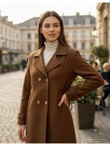 Women's Blazer La Batida Tailored Double Button - 駝色 - 查看 2
