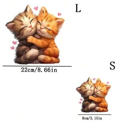 1 قطعة/2 قطعة/3 قطع رقعة حرارية بشكل قطة متكاتفة، رقعة للكي DIY لاكسسوارات الملابس، مناسبة لمحبي الحيوانات الأليفة على التي شيرت والبلوفر والقبعة والحقيبة