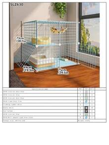 Detachable Spacious Multi-Cat Pet Cage, DIY Kitten Playpen, Blue Cat Furniture - Multicolor - View 21