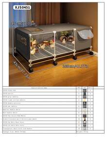 Removable Wheeled Chick Brooder Box, Easy To Clean Pet Cage With Transparent Design, Suitable For Raising Chicks, Ducks And Other Pets At Home And Farm, Yellow - Multicolor - View 20