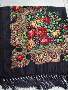 1件女款萬聖節服裝，傳統墨西哥流蘇玫瑰蕾絲披肩圍巾，墨西哥披肩花朵髮夾，孔雀亮片摺扇，弗朗明哥舞裙，亡靈之日（隨機尺寸、顏色與款式），派對 - 彩色 - 查看 13