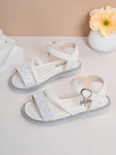 1 Pair Kids/Youth Princess Style Sandals, Children's Soft Bottom Non-Slip Beach Shoes For Summer, Suitable For School & Outdoor Activities