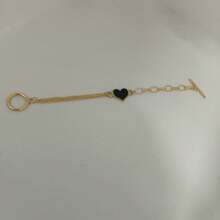 Pulsera de diseño de doble capa con cierre en forma de corazón y negro para mujeres - Oro rosa - Ver 3