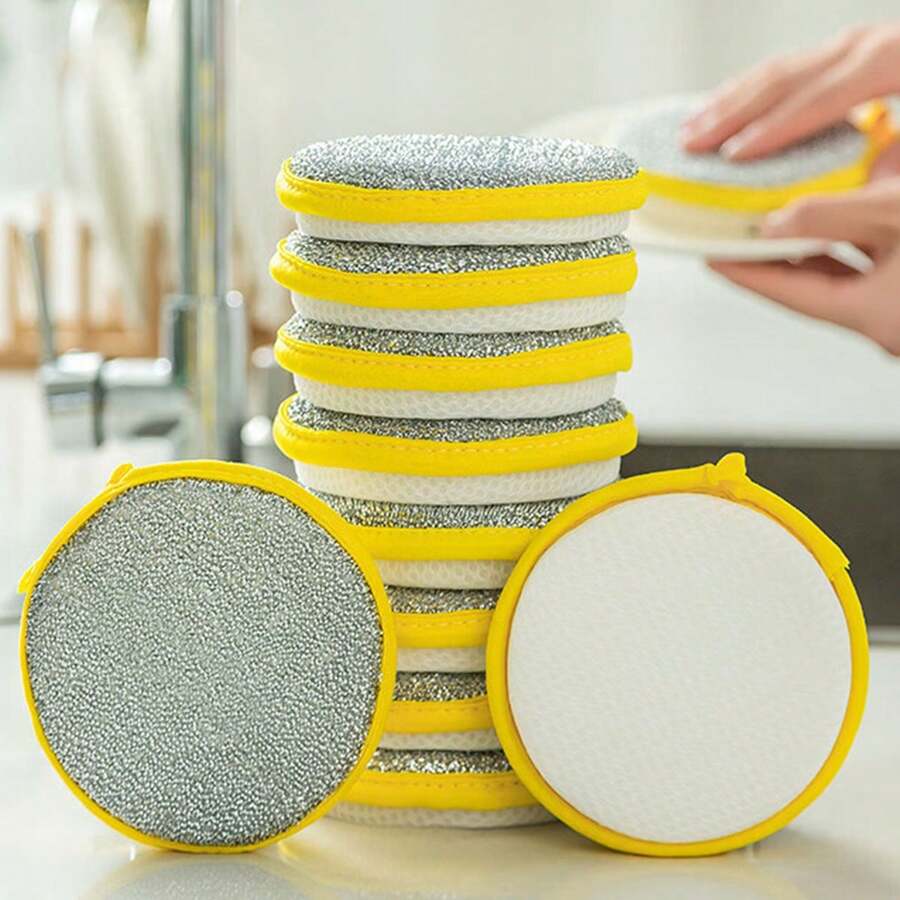 10pcs/5pcs Kitchen Dish Washing Sponge, Double-Sided Sponge Scrubber For Cleaning - A - View 1