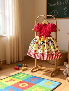 Children's Casual Party Dress With Short Ribbed Knit And Magali Characters - 離開 - 查看 7