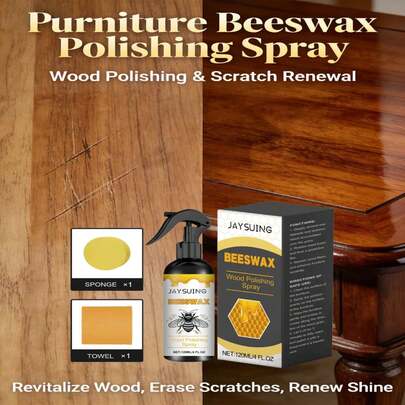 JAYSUING This Beeswax Polishing Spray Is Specially Designed For Wooden Furniture. It Combines Polishing, Repair, And Nourishment In One. The Natural Beeswax Ingredients Penetrate Gently, Quickly Fading Minor Scratches And Wear Marks, Restoring The Original Luster Of The Wood And Reviving The Delicate Texture Of Old Furniture.