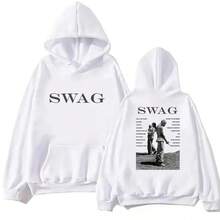 Bieber SWAG 2025 Justin Album 2025 Autumn And Winter Hot-Selling Printing Pure Cotton Hoodie Loose Warm Casual Streetwear - trắng - Xem 7