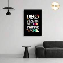 A Frameless, 2D Flat-Printed Waterproof Canvas Poster, In A Pixel Style, Composed Of Classic Lines From The Movie *Wreck-It Ralph*: "I May Be A , But I'm A Good Guy Too. I May Never Be A Really Good Guy, But That's Okay. I'd Rather Be Myself." This Beautiful Wall Art Piece Is An Ideal Gift For Offices, Cafes, Homes, Living Rooms, Bedrooms, Classrooms, And Kitchens. (2D Flat Printing) - Pixel Style - View 5