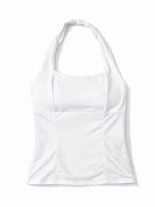 Cropped Polyamide Backless Knit Cropped Nightwear Summer - 白色 - View 1