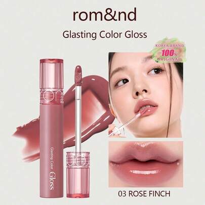 Rom&nd Romand Glasting Water Tint #03 Rose Sparrow, Yüksek Viskoziteli, Kristal Parlaklıkta Parlak ve Nemli Dudak Makyajı Yaratır, Jel Benzeri Doku, 6 Saat Nemlendirme, Vegan Formül, Taşınabilir, Kore Cam Gibi Dudak Makyajı Yaratır, Kamerada Parlak, Kuru Dudakları Nemlendirir, Kore Kozmetiği, 4g/0.14oz