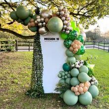 120pcs Jungle Camouflage Themed Balloon Arch Set, Includes Dark Green, Brown, Grey-Green, And Black Camouflage Printed Latex Balloons, Perfect For Birthday Parties, Military Events, And Jungle Camouflage Hunting-Themed Decorations. - View 5
