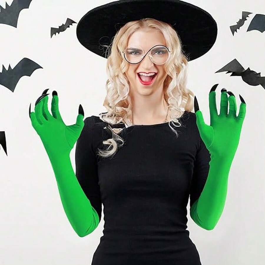 St. Patrick's Green Claw Covers - With Long Nails And Claws - Role-Playing Costume (1 Set) - Multicolor - View 1