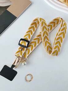 1pc Adjustable Long Crossbody Phone Lanyard With Pearl Pendant, Versatile V-Shaped Halter - Multicolor - View 10