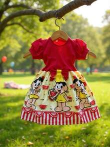 Children's Casual Party Dress With Short Ribbed Knit And Magali Characters - 離開 - 查看 11