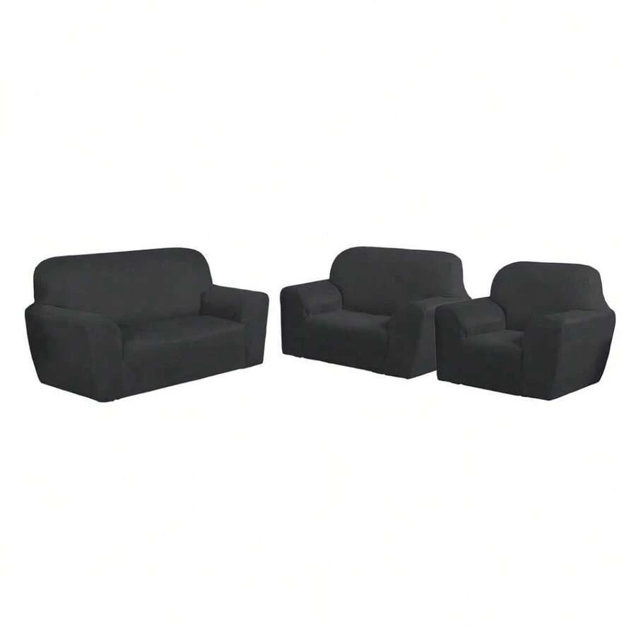 Protective Cover For Sofa 3x2x1 Seater, Plain, Fitted, Gel Polyester Mesh, Fast Shipping. - Grey - View 1
