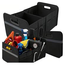 Hộp đựng đồ trong cốp xe dành cho xe sedan và SUV, hộp đựng đồ trong xe SUV, tay cầm bằng vải Oxford đơn giản và nhẹ, có thể gập lại và dung tích lớn, túi đựng đồ trong cốp xe, túi đựng đồ nhiều ngăn có thể gập lại cho xe SUV, hộp đựng đồ có thể gập lại dành cho phụ kiện xe hơi nam và nữ, vật dụng thiết yếu cho các chuyến đi chơi và dã ngoại của gia đình. - Đen 3 - Xem 3