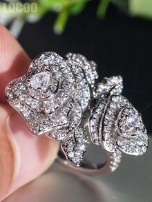 1 chiếc nhẫn Cubic Zirconia lãng mạn dành cho nữ, thích hợp làm quà tặng đám cưới, lễ đính hôn, kỷ niệm, tiệc tùng hoặc quà Valentine. - 1 # - Xem 9
