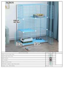 Detachable Spacious Multi-Cat Pet Cage, DIY Kitten Playpen, Blue Cat Furniture - Multicolor - View 26