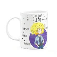 JPS INFO Caneca Signos Cartoon - Ele é de Leão - 325ml - Branco - Visão 2
