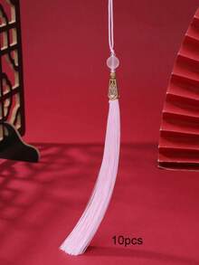 10 piezas de 15cm Sombrero de pagoda con colgante de borla larga, decoración de estilo antiguo para Hanfu, Cheongsam, Guqin, Linterna - Sombrero pagoda de 15 cm con borla de cuentas esmeriladas - Ver 16