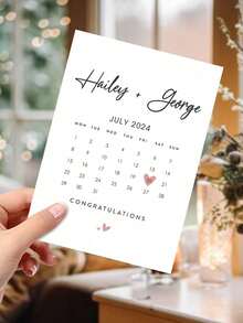 20pcs/50pcs Customized Wedding Greeting Cards, Suitable For Newlyweds, Brides, Grooms, Lovers, Personalized With Names And Dates - Multicolor - View 4