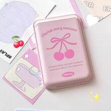 1pc Cherry Bow Leather Magnetic Wireless Charging Magsafe Card Holder Phone Case Compatible With IPhone 17 Pro/16 Pro Max, 15/14/13/12/11 - Multicolor - View 5