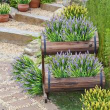 8 pièces Vigne pendante en plastique artificiel de lavande violette et de feuilles vertes, résistante aux UV, convient pour la maison, le jardin, le mariage, la fête, la décoration douce de la maison, l'ornement de suspension intérieur et extérieur - Vert - Voir 6