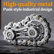 EDC玩具金属链齿轮玩具，飞轮齿轮可缓解焦虑和压力，成人自行车链条玩具 - 彩色 - 查看 6