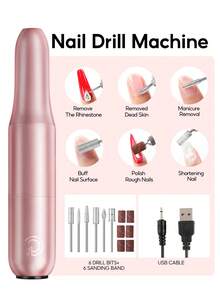 COSCELIA Acrylic Nail Kit With Nail Lamp And Nail Drill 4 Acrylic Powders Glitter Powder 60ml Acrylic Liquid Base Top Coat For Nail Extension Nail Art Tools Summer Vacation Gift For Women For Summer Vacation - 多色04 - 查看 9