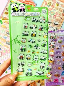 High-Quality 3D Cute Stickers, Fun Shiny Embossed Decoration, Three-Dimensional Fun Japanese Anime Stickers, Crystal Stickers, With A Solid Texture, Exquisite Solid Shape, Self-Adhesive Waterproof Non-Stick Decorative Stickers - Multicolor - View 6