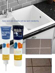 JAYSUING 3/1件装防水防霉瓷砖填缝剂，适用于厨房、浴室，也适用于瓷砖缝隙、露台、浴室，是馈赠亲朋好友的理想礼物（新旧款随机发货） - 白色 - 查看 10