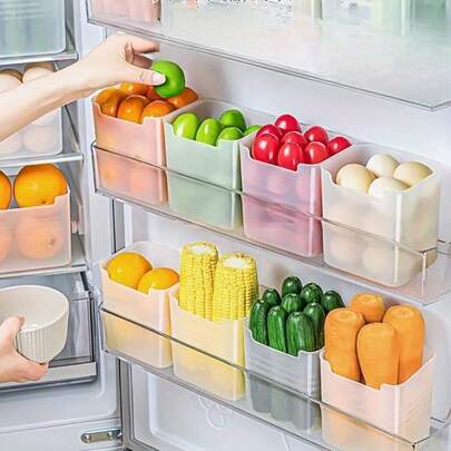 This Set Of 2 Refrigerator Side Door Storage Boxes Are Essential For Keeping Items Organized. They Are Made Of Food- Materials, With Side Doors, And Containers Suitable For Kitchen Use.