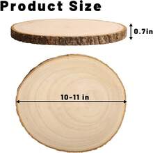 Wood Slices Centerpieces, Wood Rounds Cookies Crafts, Rustic Wood Circles Slabs, Wooden Discs Tables Decor - Art Projects And Rustic Weddings - 8pcs 10-11 Inch - View 4