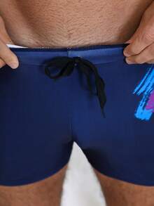 Men's Swim Trunks; New Large Size, Professional Sports, Flat-Front, Anti-Embarrassment Swimwear For Sp - Blue - View 10