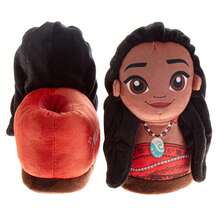 Disney Moana Plush Character Slippers Girls Soft Plush Cozy Warm Island Princess Comfort Fit NonSlip Sole (Toddler Sizes 5-10, Little Kid Sizes 11-12) - Orange - View 5