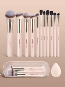 MAANGE 8/9/12/13件套化妆刷套装，包含7支化妆刷+5个化妆海绵，腮红刷、粉底刷、眼影刷、睫毛刷、眉刷、唇刷、修容刷、散粉刷、遮瑕刷，化妆工具套装，化妆刷套装，化妆刷套装，化妆刷套装，全套化妆工具套装，化妆刷套装，全套化妆工具套装，化妆刷套装，化妆刷套装，化妆礼品套装，赠品，专业化妆刷，全套化妆工具套装 - 杏色 - 查看 3