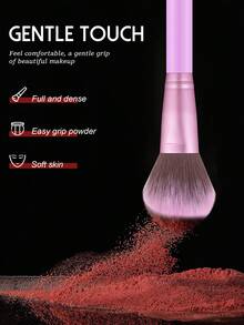 19pcs/1pc Full Makeup Brush Set Includes 15 Soft Makeup Brushes-Such As A Translucent Powder Brush, Blush Brush, Contour Brush, Highlighter Brush, Foundation Brush, Nose Contour Brush, Eyeshadow Brush, Eyebrow Brush, Lip Brush, And Detail Brush-Plus 1 Travel-Friendly Waterproof Makeup Bag And 3 Liquid Beauty Eggs. Ideal For Beginners, Professional Makeup Artists, And Newcomers To Beauty. - Purple - View 2