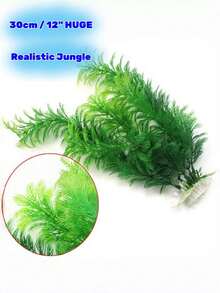 11.8 Inch Aquarium Artificial Plastic Plant Decor, Goldfish Bettas Fish Tank Decoration Hide, Large Realistic Grass Ornament Suitable For Small & Medium Fish Tanks, Providing Natural Hiding And Resting Place For Fish And Shrimp - C - View 5