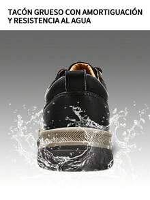 Zapatos de vestir con cordones para hombre,Zapatos Formales para Hombre Oxford de Vestir,Zapatos de Vestir Casuales para Hombre Oxfords Formales,Zapato Clásico para Hombre con Cordones en Acabado Piel,Negro/Marrón - Negro - Ver 9