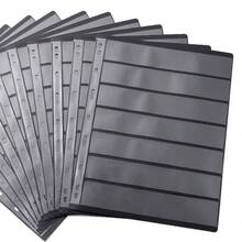 OUR ADVENTURE BOOK 10-Page Stamp Album, Transparent PVC Loose-Leaf Album For Stamps, 9-Ring System, Blank Grid Pages (Can Be Added For Stamp Storage), Suitable For Philatelic Enthusiasts. Cover Not Included. - 黑色 - 查看 10