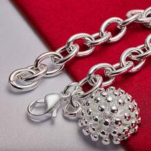 925 Sterling Silver Plated Firework Coral Pendant Bracelet For Woman Charm Wedding Engagement Fashion Party Jewelry - Silver - View 4