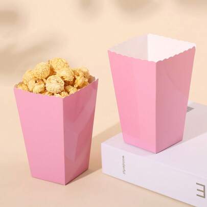 50/40/30/25/20/15/10/5pcs Pink Popcorn Boxes, 2 X 4.5 X 3 Inch Mini Popcorn Boxes For Christmas/Halloween Movie Night Decor
