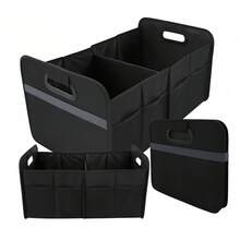 Hộp đựng đồ trong cốp xe dành cho xe sedan và SUV, hộp đựng đồ trong xe SUV, tay cầm bằng vải Oxford đơn giản và nhẹ, có thể gập lại và dung tích lớn, túi đựng đồ trong cốp xe, túi đựng đồ nhiều ngăn có thể gập lại cho xe SUV, hộp đựng đồ có thể gập lại dành cho phụ kiện xe hơi nam và nữ, vật dụng thiết yếu cho các chuyến đi chơi và dã ngoại của gia đình. - Đen 3 - Xem 4