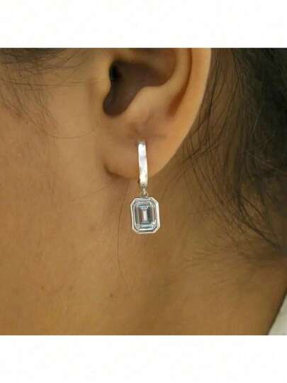 1 Pair Minimalist Atmospheric Square Earrings For Women,For Everyday & Formal,Year-Round Wear,Classic Stud Design, Ramadan Jewelry(No Box)