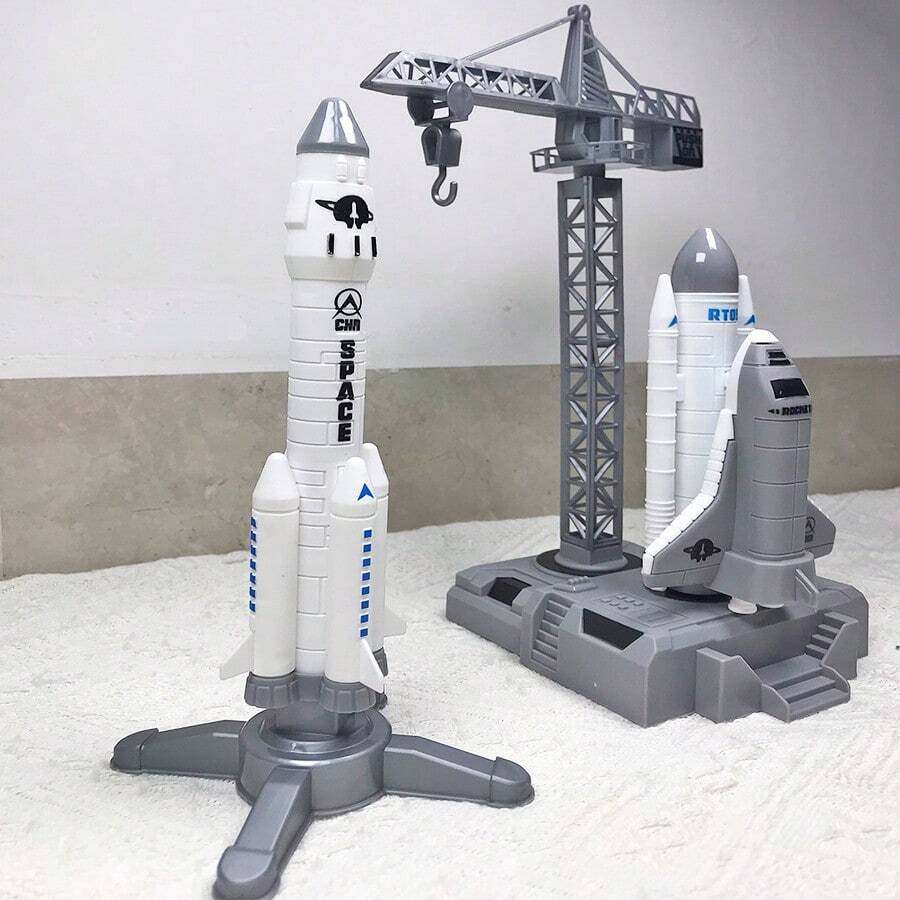 Spacecraft Rocket Launcher (Manually Launched Rocket) Shuttle Toy. Spacecraft Toy Gift Model That Children Love, Suitable For Children's Birthday Gifts