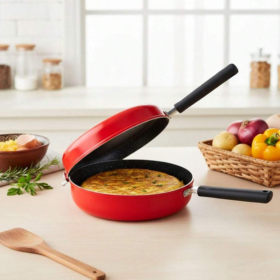 CLICKYA-Sartén para Tortillas Quttin Infinity Plus 20CM, 24CM,Sartén Doble Tortillera Antiadherente de inducción,Aluminio Forjado Doble Capa,Resistente Duradera Tortilla de patatas, - Ver 1