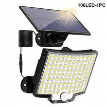 1pc Solar Outdoor Light With Dual Sensors, 106 LED Lights, 3 Lighting Modes, Solar Flood Light With Remote Control, Suitable For Yard, Garden, Garage, Patio, Alley, Outdoor, Wall From Dusk To Dawn - Multicolor - View 11