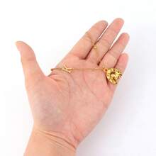 1 chiếc mặt dây chuyền hình đầu ngựa cao bồi miền Tây cổ điển, dây chuyền hạt bằng thép không gỉ mạ vàng dành cho nữ - Vàng - Xem 3