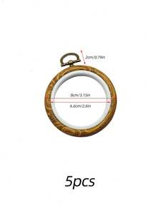 Mini Vintage Round Embroidery Hoops, 5/10pcs Set 8/10cm Cross Stitch Frames With Hanging Metal Clasps, Cute DIY Pendants, Compact And Portable For Room Wall, Backpack, Luggage Decoration - Antique Round - View 15